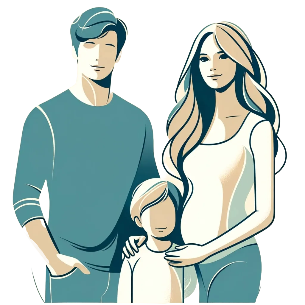 Young family drawing